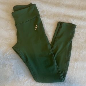 DOYOUEVEN Side Mesh Leggings- Olive Green XS